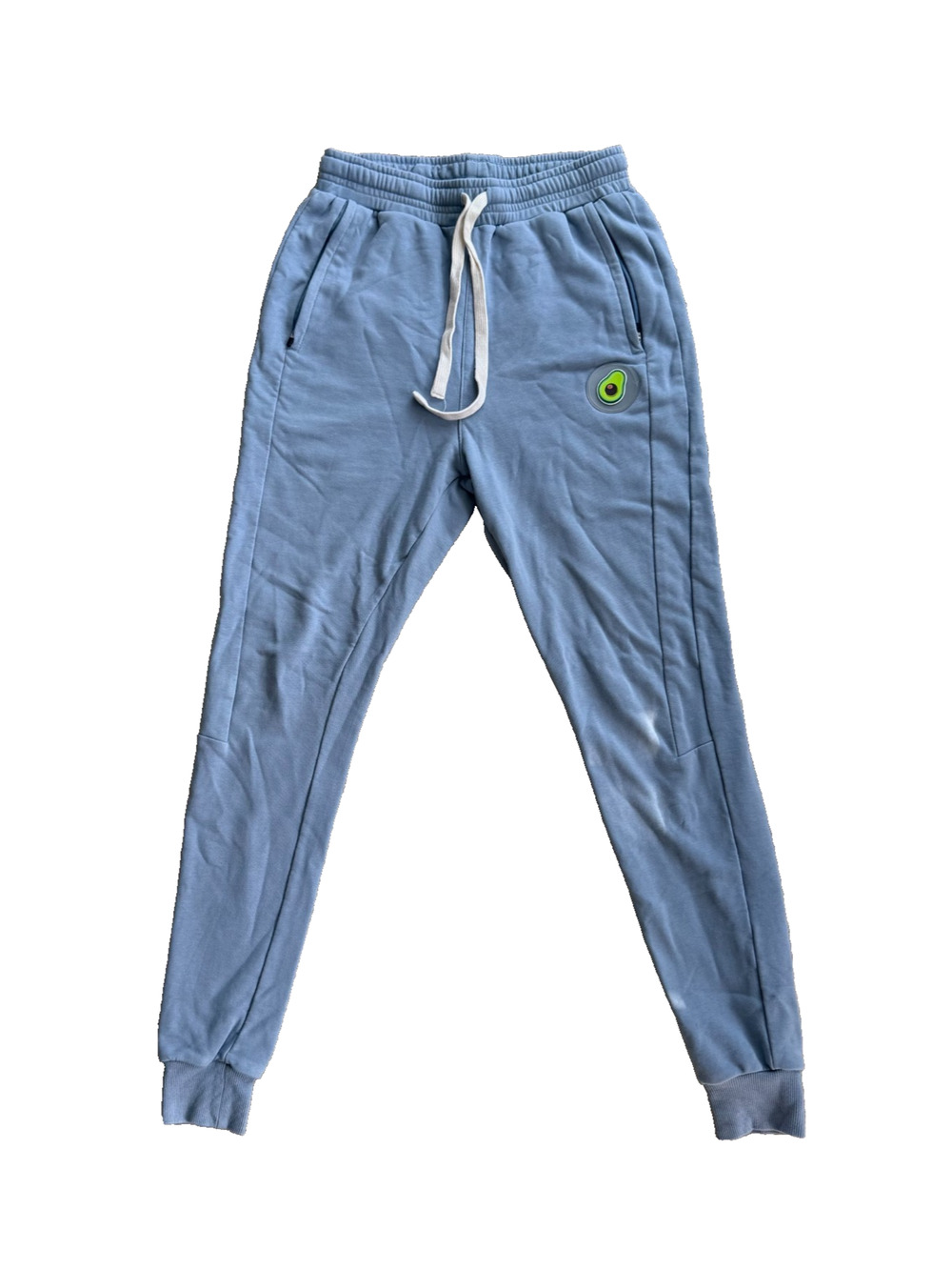 Eubi Avocado Lounge Joggers Sweatpants Blue Soft Cotton Fleece Tapered Pants XS